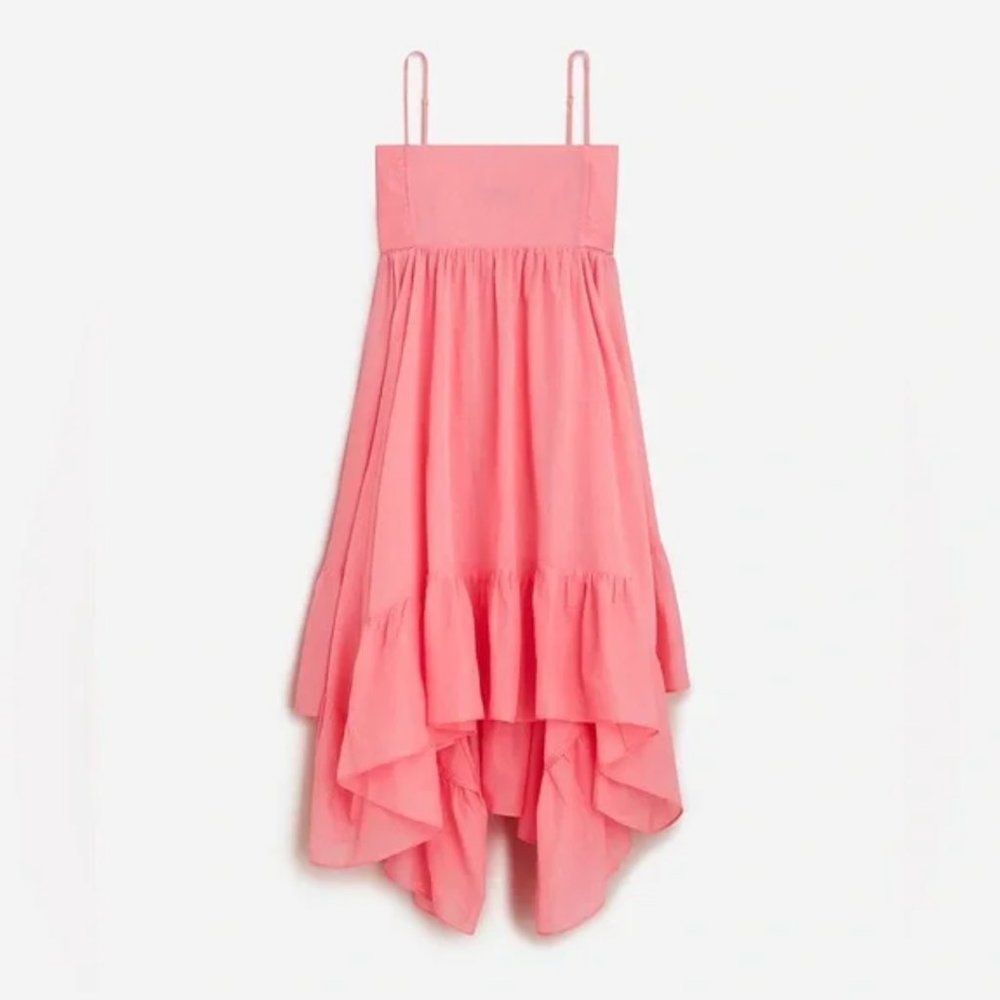 J. Crew Pink Sheer Cotton Convertible Dress Handkerchief Ruffle NWT J CREW Fairy